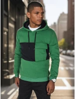 Pánská tmavě zelená mikina s kapucí FashionStreet BX5910