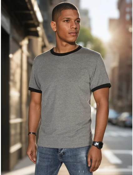 Pánské základní šedé tričko Dstreet model 21988559 - FashionStreet