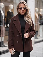 Płaszcz damski dwurzędowy brązowy model 22554615 - FashionStreet