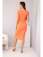 Dámské viskózové žebrované šaty na ramínkách oranžová Dámské viskózové žebrované šaty na ramínkách oranžová