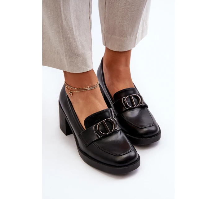 Dámské lodičky na podpatku s ozdobou černé model 21655254 - Boto Dámské lodičky na podpatku s ozdobou černé model 21655254 - Boto