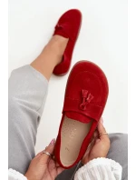 Kožené semišové mokasiny typu barefoot Zazoo 322 červené