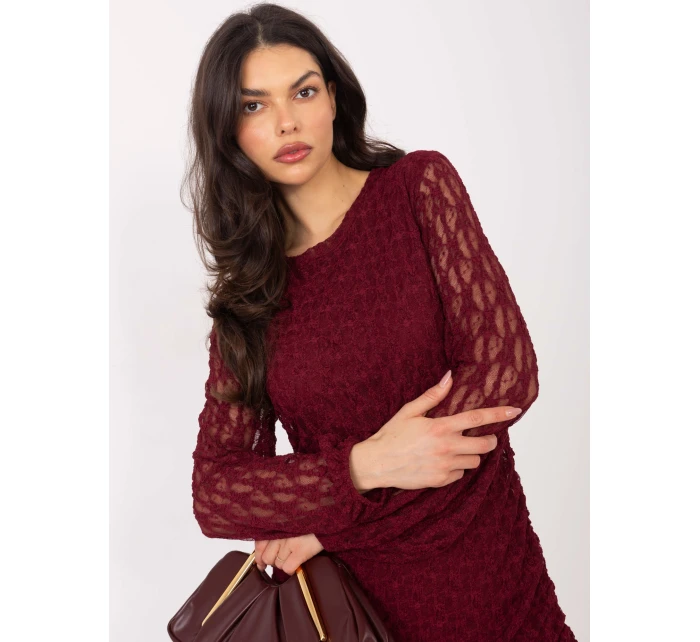 Sukienka IT SK model 21807997 bordowy - FPrice Sukienka IT SK model 21807997 bordowy - FPrice