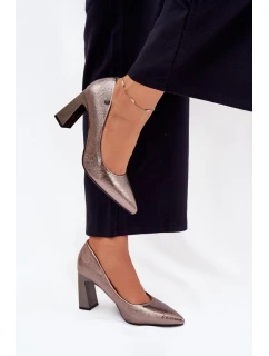 Dámské lodičky na podpatku Vinceza – grafitové