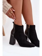 Dámské zateplené botky na sloupku – černé Maloria Dámské zateplené botky na sloupku – černé Maloria