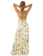 Úžasné letní maxi šaty s květinovým potiskem u krku