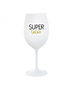 SUPER TÁTA - biely pohár na víno 350 ml