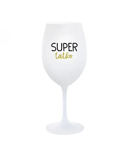 SUPER TÁTA - biely pohár na víno 350 ml