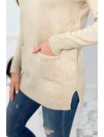 Stojící svetr béžový