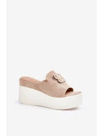 Sandály Na Platformě A Klínu S Ozdobou Béžové model 21682657 - Boto Sandály Na Platformě A Klínu S Ozdobou Béžové model 21682657 - Boto
