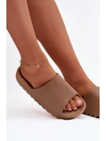 Dámské pantofle na platformě hnědé Olyria