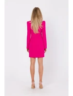 M755 Šaty s modelujícím prošíváním - fuchsiová