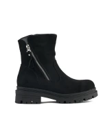 Praktické černé dámské kotníčkové boty platforma Praktické černé dámské kotníčkové boty platforma