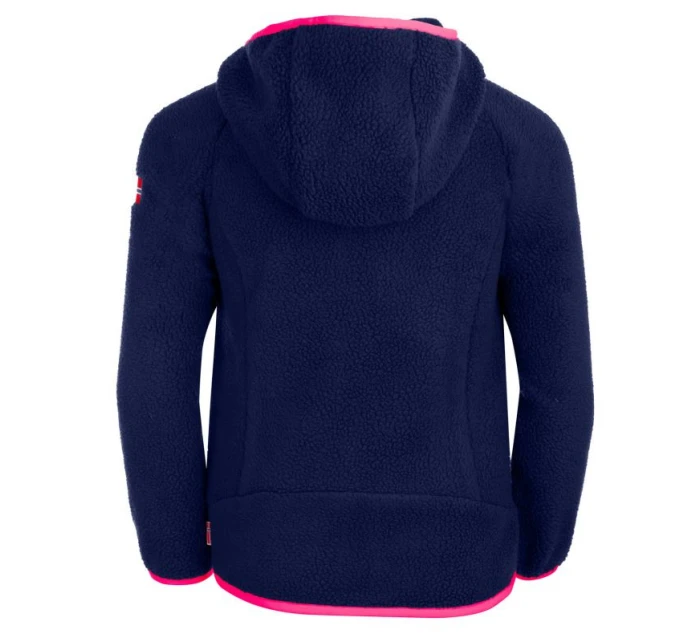 Trollkids Dívčí fleecová bunda Mandal s kapucí pro dívky tmavě modrá (358-114)