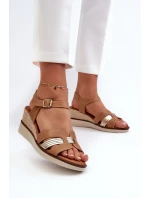 Dámské sandály na klínku s proutěním hnědé Starlenna Dámské sandály na klínku s proutěním hnědé Starlenna
