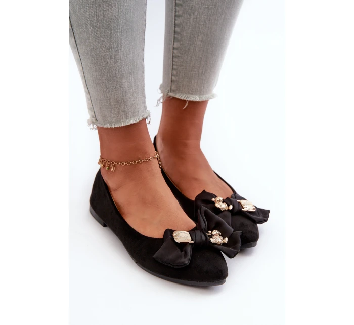 Dámské baleríny s mašlí a černé model 21666323 - Boto