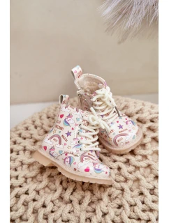 Dětské zateplené boty se zipem béžové model 21678604 - Boto