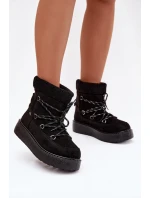 Dámské sněhule na platformě s šněrováním černé Roselya