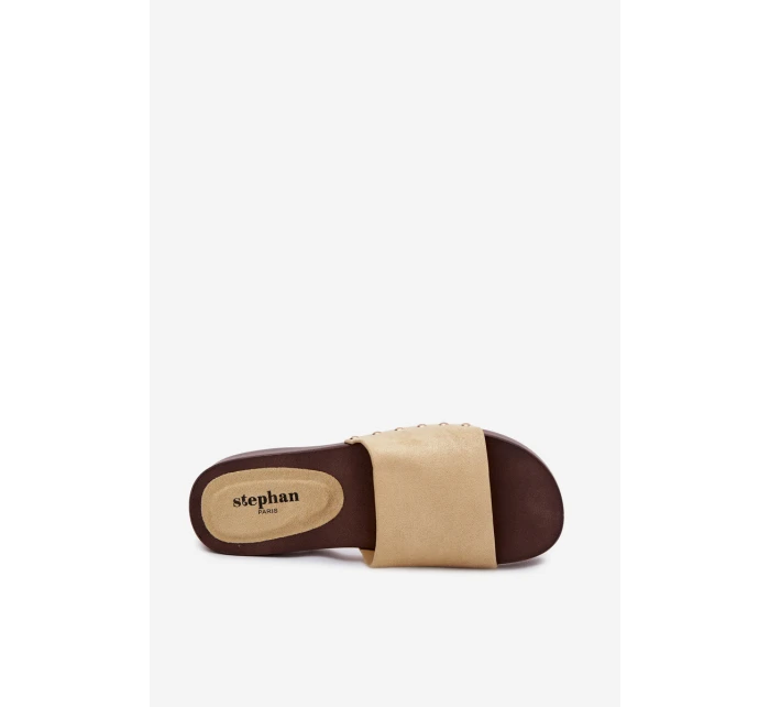 Dámské žabky se zlatými sponami Žluté model 21918754 - Boto Dámské žabky se zlatými sponami Žluté model 21918754 - Boto