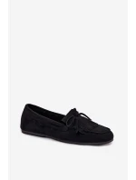 Dámské mokasíny s třásněmi černé model 21919027 - Boto