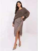 Sweter IT SW model 21766135 brązowy - FPrice Sweter IT SW model 21766135 brązowy - FPrice