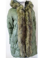 Dámská zimní bunda s kožešinou W749 zelená - Goodlooking Dámská zimní bunda s kožešinou W749 zelená - Goodlooking