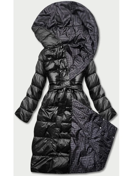 DWUSTRONNA DŁUGA KURTKA Z KAPTUREM CZARNA model 21244976 - MINORITY