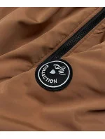 Dámská bunda v karamelové barvě s kožešinovou podšívkou model 21345418 - S'WEST Dámská bunda v karamelové barvě s kožešinovou podšívkou model 21345418 - S'WEST