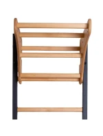 DŘEVĚNÝ KOVOVÝ GYMNASTICKÝ ŽEBŘÍK PRO 4 MADLA S DŘEVĚNOU TYČÍ BENCHK 211B