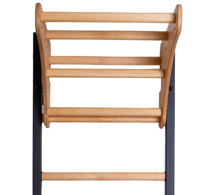 DŘEVĚNÝ KOVOVÝ GYMNASTICKÝ ŽEBŘÍK PRO 4 MADLA S DŘEVĚNOU TYČÍ BENCHK 211B