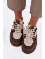 Dámské sneakersy na platformě Big Star SS274356 leopardí hnědo-bežové Dámské sneakersy na platformě Big Star SS274356 leopardí hnědo-bežové