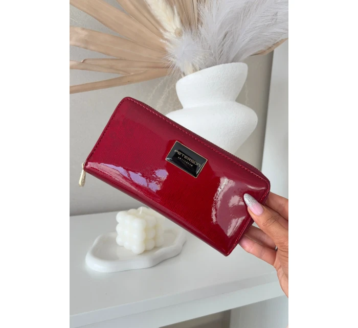 Lakovaný dámský peněženka z eko kůže červená Phelina