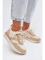 Dámské tenisky na platformě Big Star TT274278 Béžové Dámské tenisky na platformě Big Star TT274278 Béžové