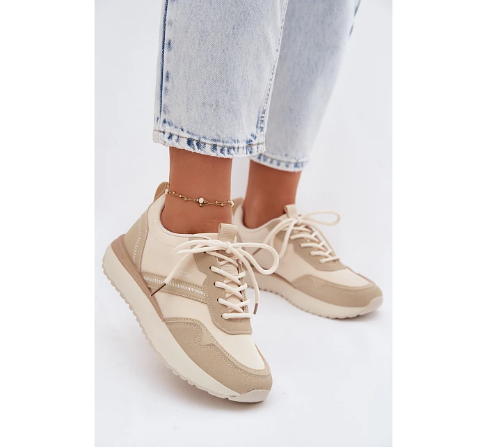 Dámské tenisky na platformě Big Star TT274278 Béžové Dámské tenisky na platformě Big Star TT274278 Béžové