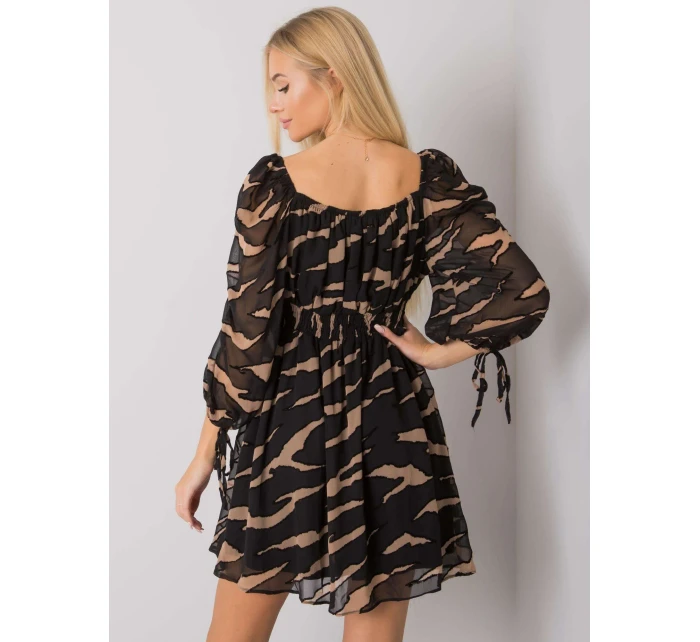 Šaty LC SK 22K 3040.19P černá a béžová