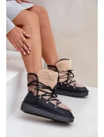 Dámské sněhule D.Franklin s kožíškem – černé Dámské sněhule D.Franklin s kožíškem – černé