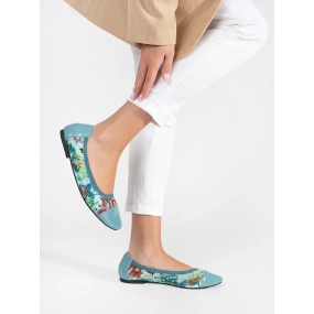 Moderní dámské tmavě modré  baleríny bez podpatku