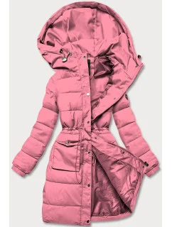 Růžová péřová dámská zimní bunda (CAN-865)