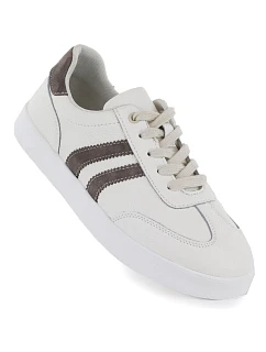 Dámské krémové kožené polobotky model 22116499 - VINCEZA