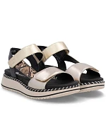 Dámské kožené sandály na platformě zlaté Remonte by model 22129949 - Rieker