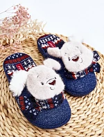 Dětské pantofle na tlusté podrážce s medvídkem modré Dasca