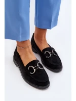 Dámské semišové mokasíny s ozdobou Černé Echonesa