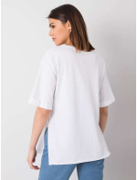 Bílé tričko s nápisem Riley RUE PARIS