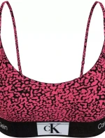 Dámská podprsenka 000QF7216E GNI tm. růžová se vzorem - Calvin Klein