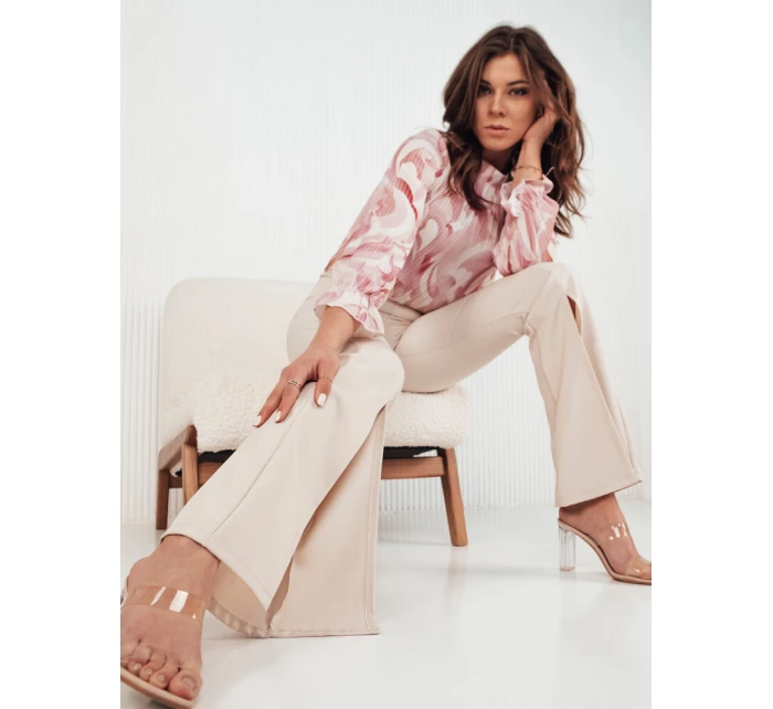 Dámské zvonové kalhoty TISMY beige FashionStreet UY1895 Dámské zvonové kalhoty TISMY beige FashionStreet UY1895