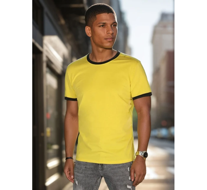 Pánské základní žluté tričko Dstreet model 21988549 - FashionStreet