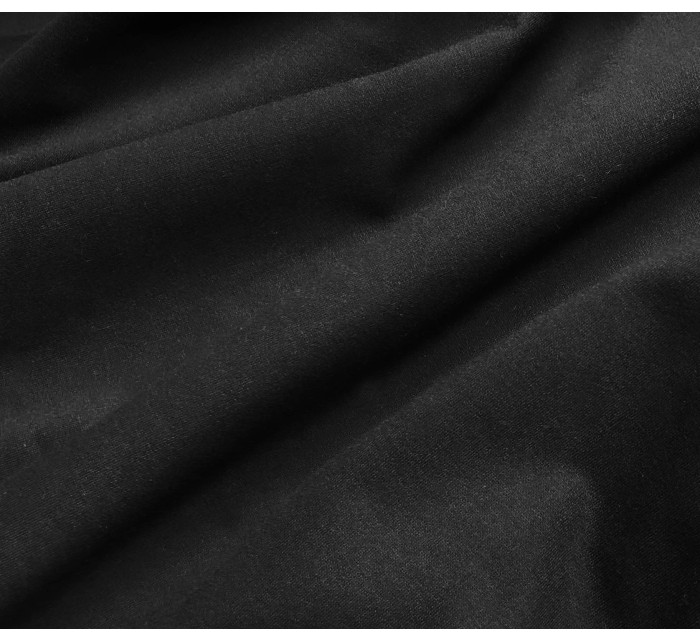 Tenká černá dámská tepláková mikina se stahovacími lemy (WB11002-3)
