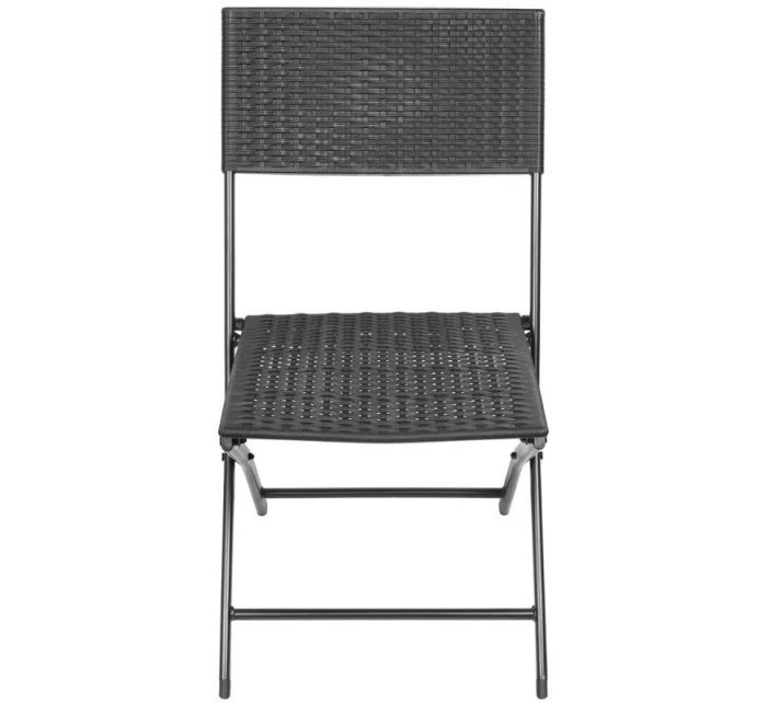 BALKONOVÝ NÁBYTEK SET STŮL 58X58X70CM A 2 ŽIDLE ČERNÁ