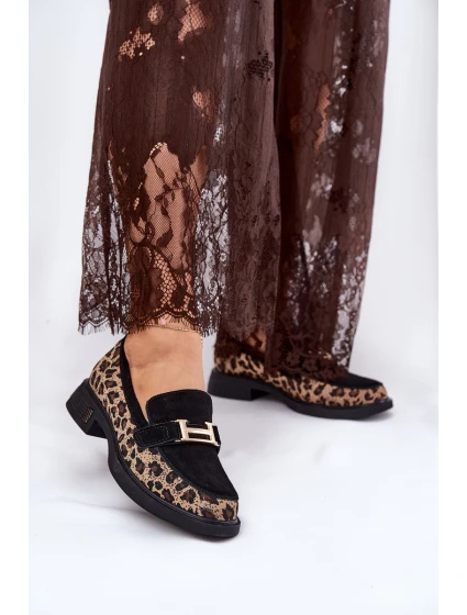 Semišové Dámské Mokasíny Černé model 21691292 - VINCEZA