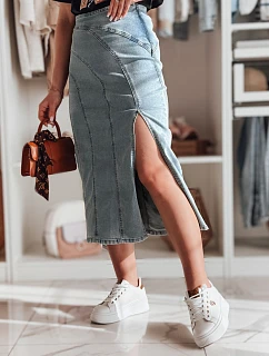 Džínová midi sukně CY0481 modrá - FashionStreet